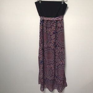 Geometric shape strapless maxi